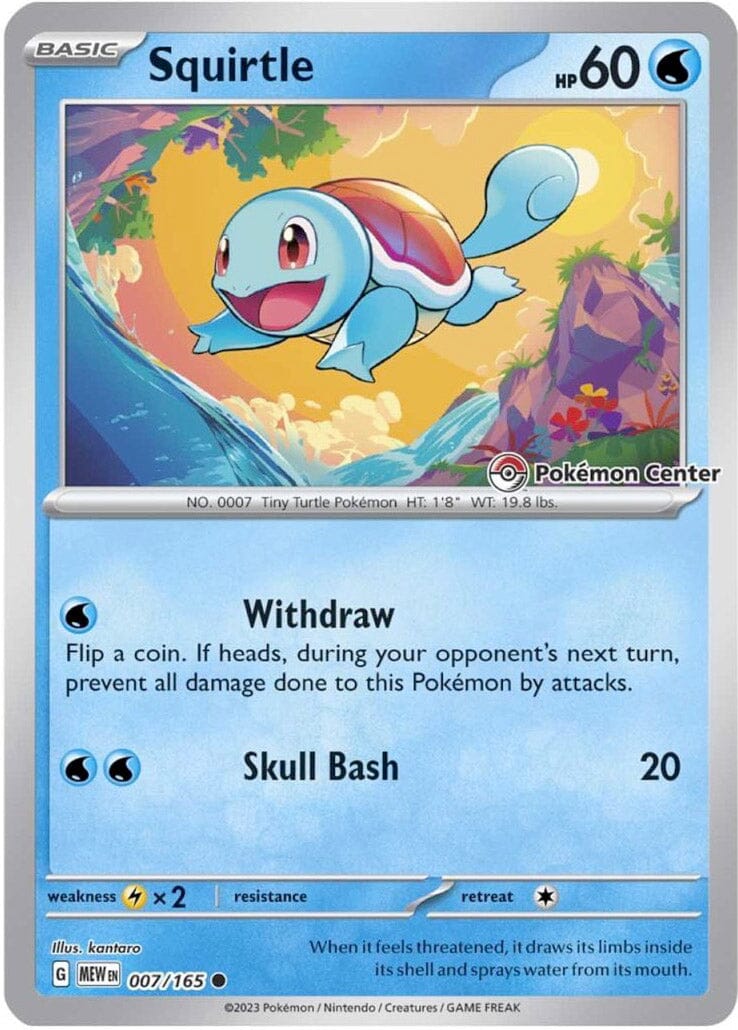 Squirtle (007/165) (Pokemon Center Exclusive) [Scarlet & Violet: Black Star Promos] Pokemon Single Pokémon  | Multizone: Comics And Games