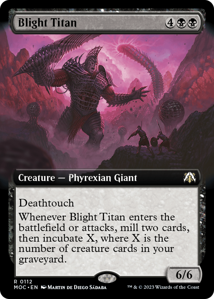 Blight Titan (Extended Art) [March of the Machine Commander] MTG Single Magic: The Gathering  | Multizone: Comics And Games