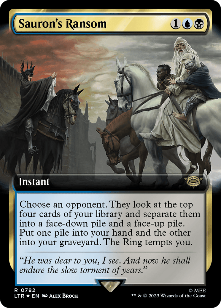 Sauron's Ransom (Extended Art) (Surge Foil) [The Lord of the Rings: Tales of Middle-Earth] MTG Single Magic: The Gathering  | Multizone: Comics And Games
