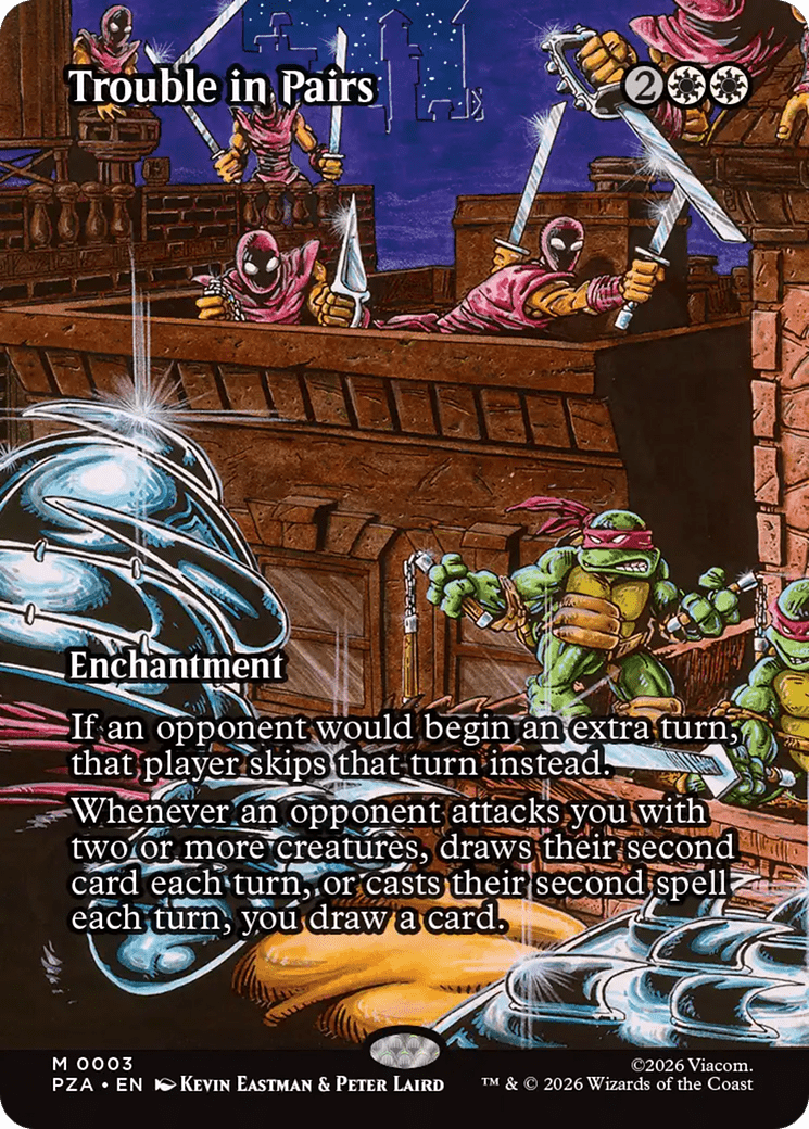 Trouble in Pairs (Borderless) [Teenage Mutant Ninja Turtles Eternal-Legal] MTG Single Magic: The Gathering  | Multizone: Comics And Games