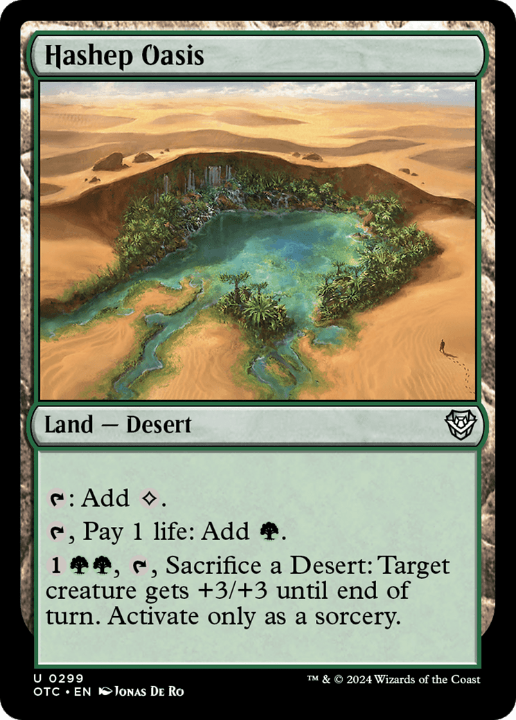 Hashep Oasis [Outlaws of Thunder Junction Commander] MTG Single Magic: The Gathering  | Multizone: Comics And Games