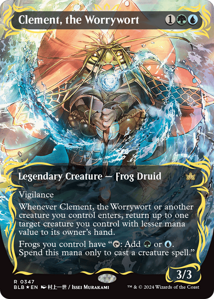 Clement, the Worrywort (Borderless) (Raised Foil) [Bloomburrow] MTG Single Magic: The Gathering  | Multizone: Comics And Games