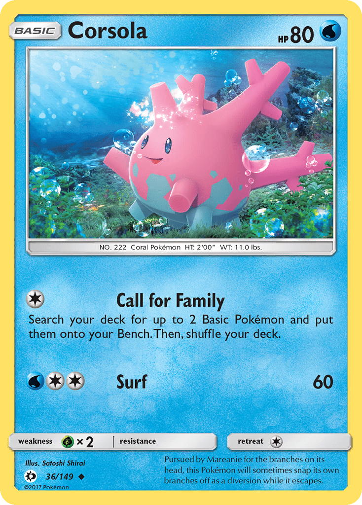 Corsola (36/149) [Sun & Moon: Base Set] Pokemon Single Pokémon  | Multizone: Comics And Games