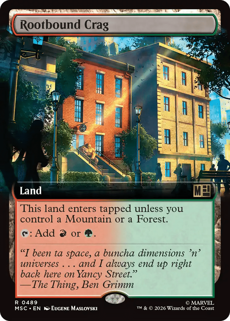 Rootbound Crag (Extended Art) [Marvel Super Heroes Commander] MTG Single Magic: The Gathering  | Multizone: Comics And Games