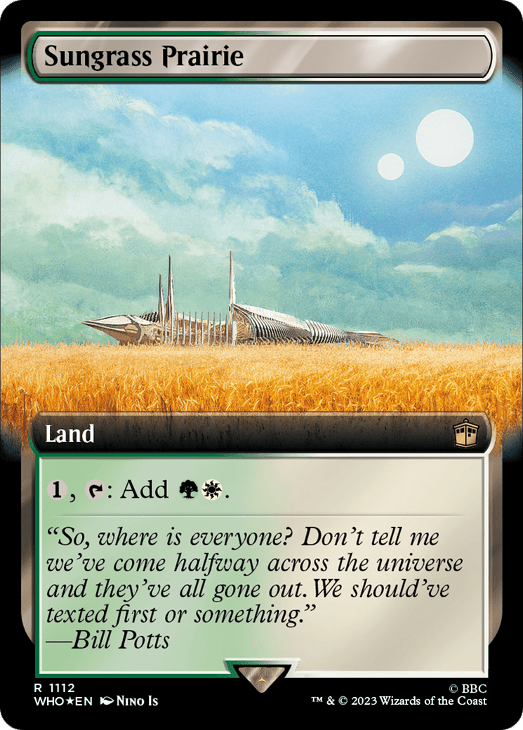 Sungrass Prairie (Extended Art) (Surge Foil) [Doctor Who] MTG Single Magic: The Gathering  | Multizone: Comics And Games