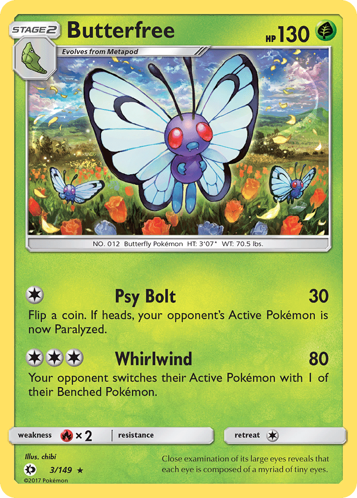 Butterfree (3/149) [Sun & Moon: Base Set] Pokemon Single Pokémon  | Multizone: Comics And Games