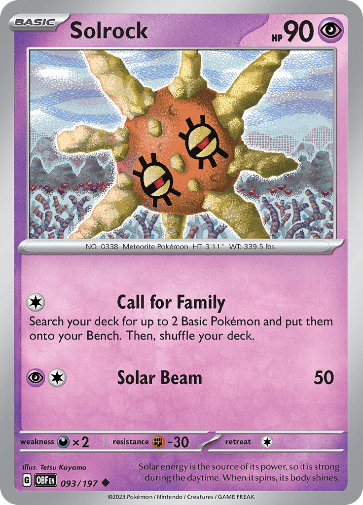 Solrock (093/197) [Scarlet & Violet: Obsidian Flames] Pokemon Single Pokémon  | Multizone: Comics And Games