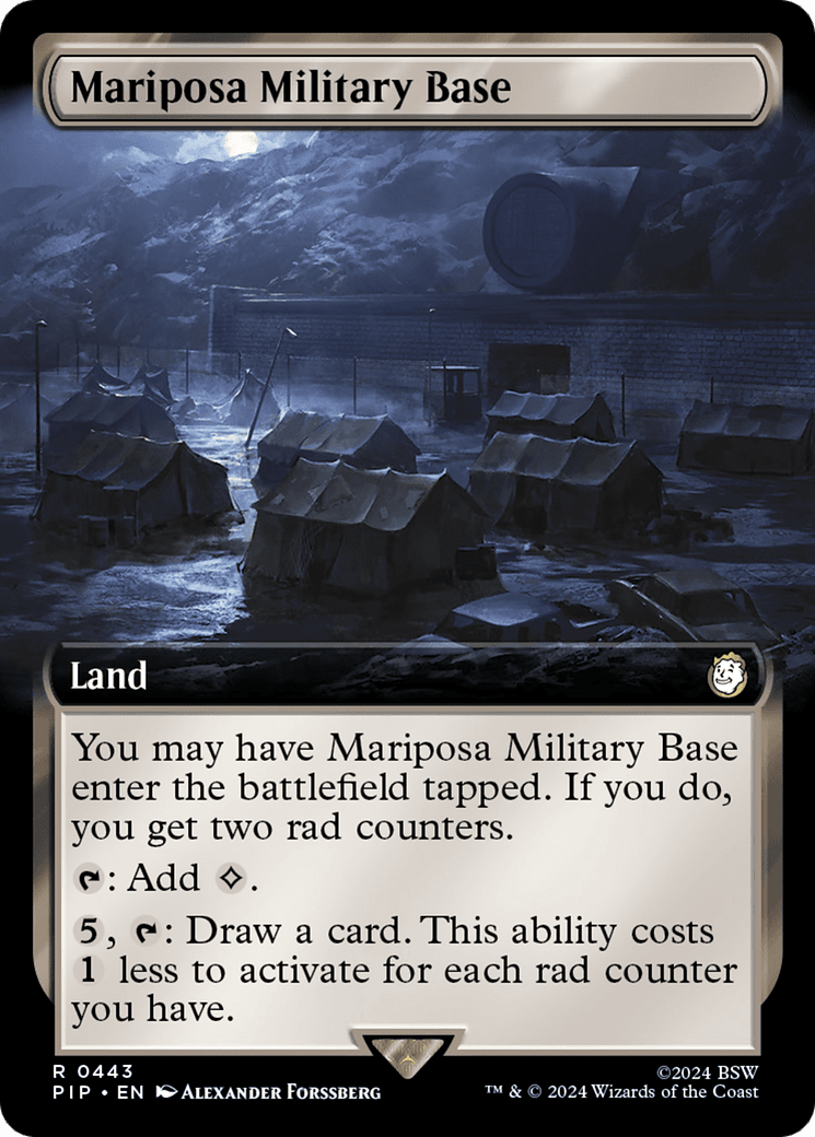 Mariposa Military Base (Extended Art) [Fallout] MTG Single Magic: The Gathering  | Multizone: Comics And Games