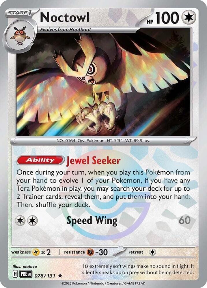 Noctowl (078/131) (Poke Ball Pattern) [Scarlet & Violet: Prismatic Evolutions] Pokemon Single Pokémon  | Multizone: Comics And Games