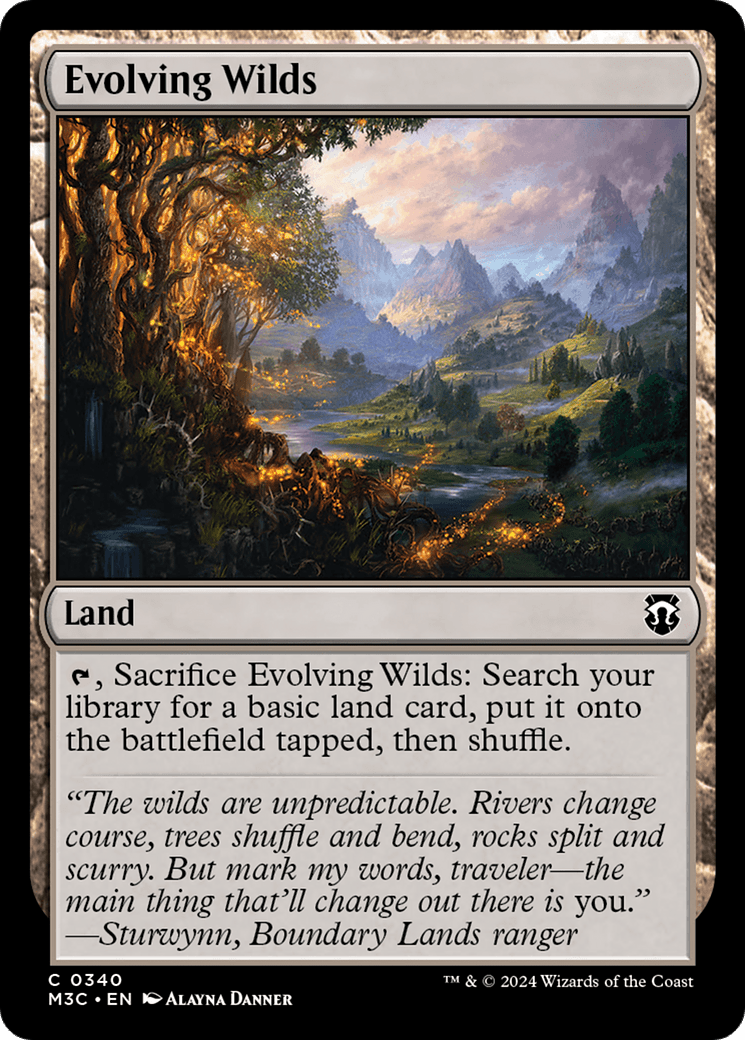 Evolving Wilds (Ripple Foil) [Modern Horizons 3 Commander] MTG Single Magic: The Gathering  | Multizone: Comics And Games