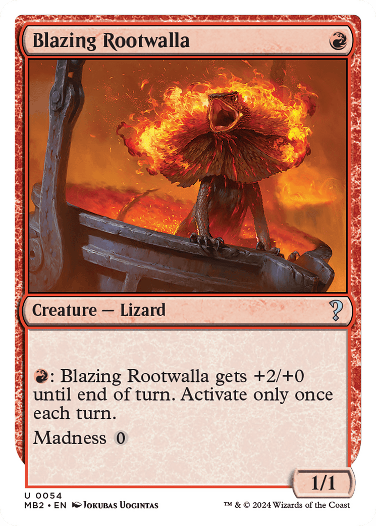 Blazing Rootwalla (White Border) [Mystery Booster 2] MTG Single Magic: The Gathering  | Multizone: Comics And Games