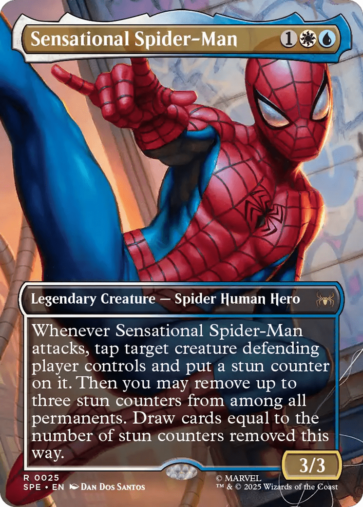 Sensational Spider-Man (Borderless) [Marvel's Spider-Man: Eternal-Legal] MTG Single Magic: The Gathering  | Multizone: Comics And Games
