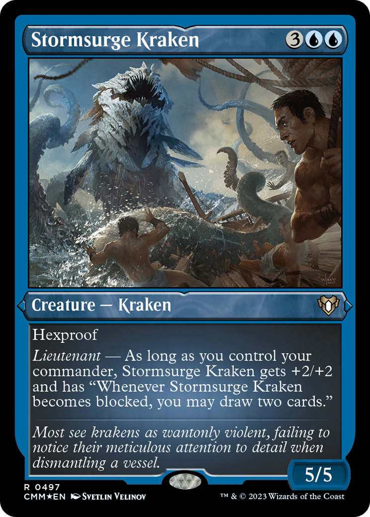 Stormsurge Kraken (Foil Etched) [Commander Masters] MTG Single Magic: The Gathering  | Multizone: Comics And Games