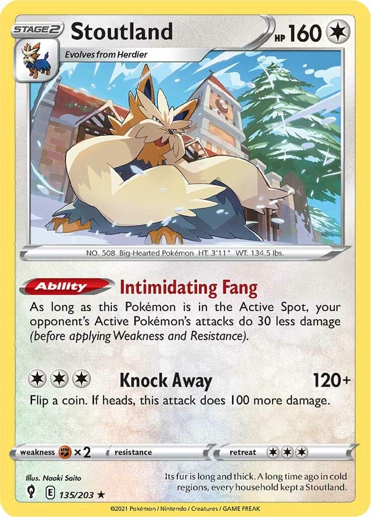 Stoutland (135/203) [Sword & Shield: Evolving Skies] Pokemon Single Pokémon  | Multizone: Comics And Games