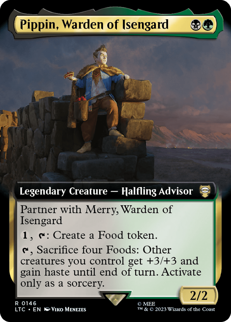 Pippin, Warden of Isengard (Extended Art) [The Lord of the Rings: Tales of Middle-Earth Commander] MTG Single Magic: The Gathering  | Multizone: Comics And Games