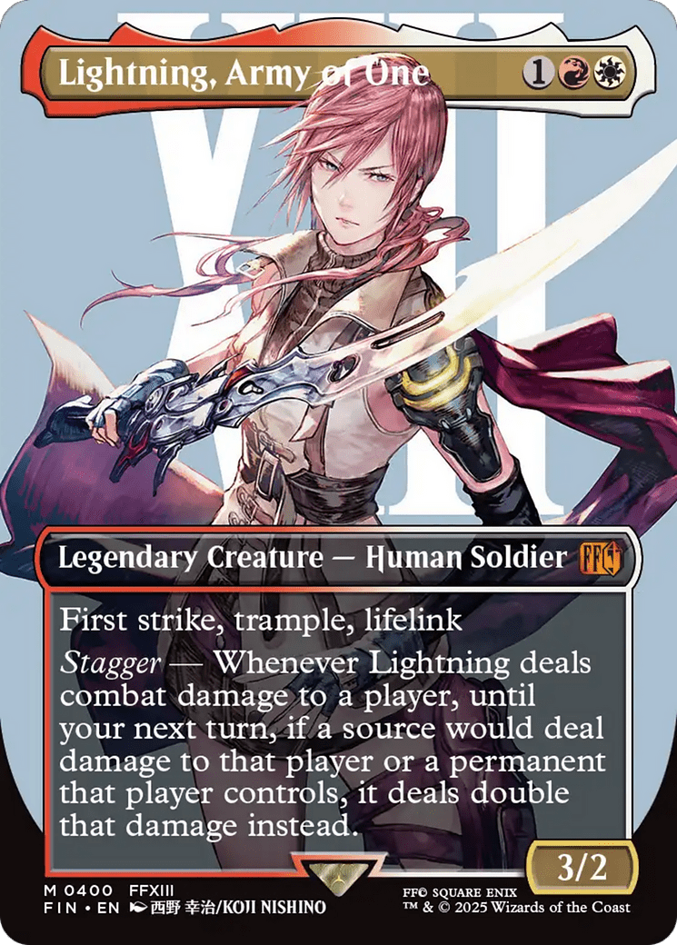 Lightning, Army of One (Borderless) (0400) [FINAL FANTASY] MTG Single Magic: The Gathering  | Multizone: Comics And Games