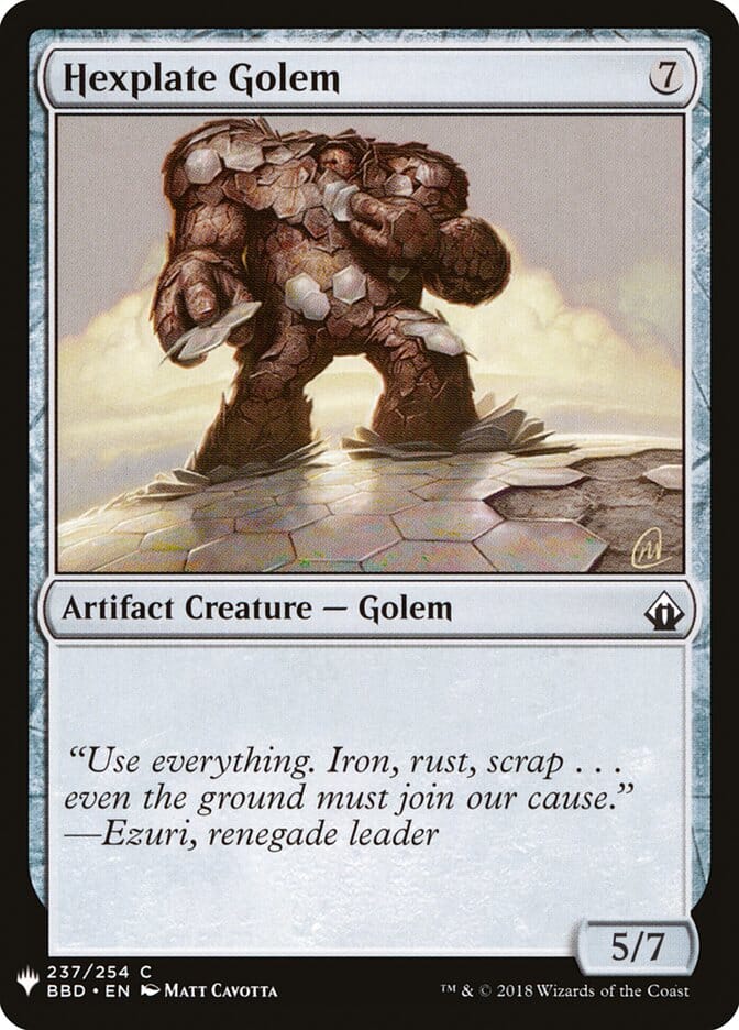 Hexplate Golem [Mystery Booster] MTG Single Magic: The Gathering  | Multizone: Comics And Games