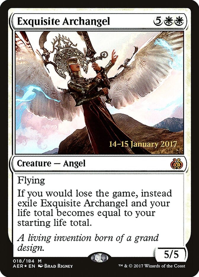 Exquisite Archangel [Aether Revolt Prerelease Promos] MTG Single Magic: The Gathering  | Multizone: Comics And Games