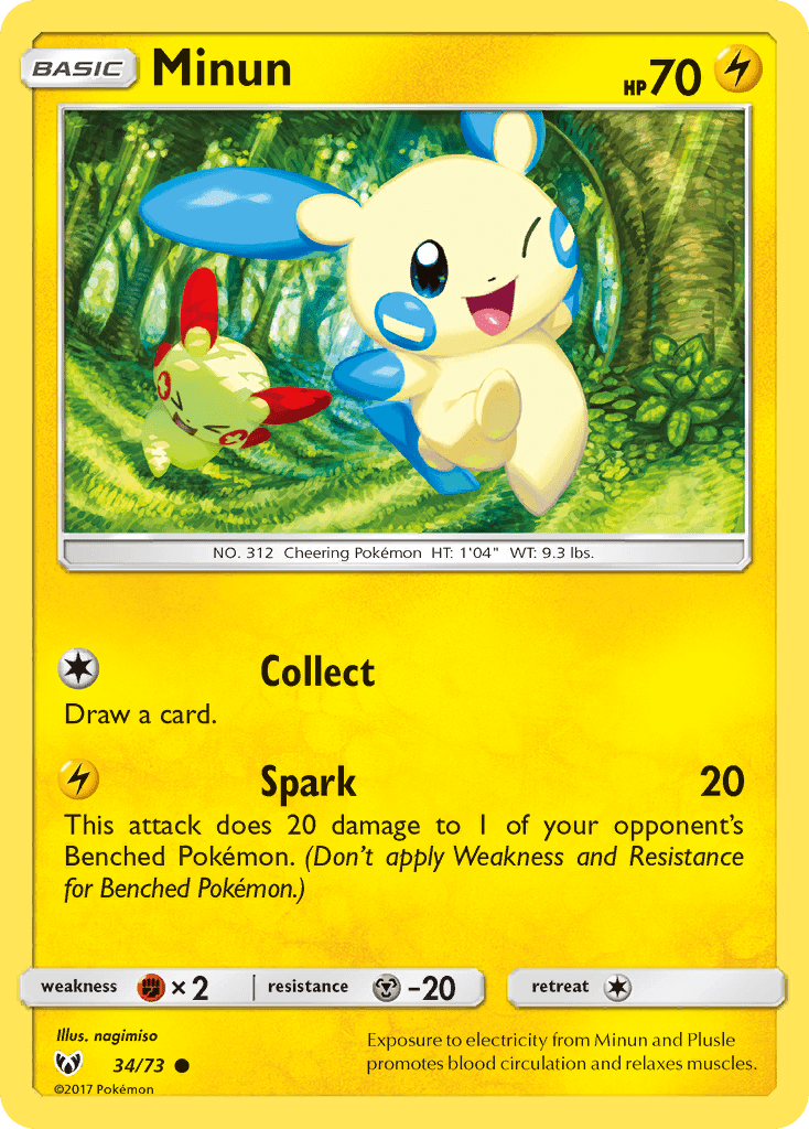 Minun (34/73) [Sun & Moon: Shining Legends] Pokemon Single Pokémon  | Multizone: Comics And Games