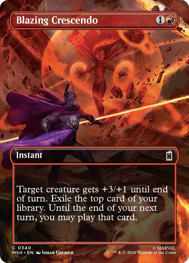 Blazing Crescendo (Borderless) [Marvel Super Heroes] MTG Single Magic: The Gathering  | Multizone: Comics And Games
