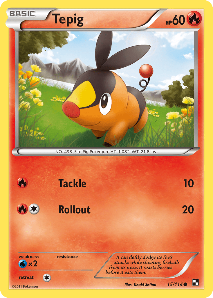 Tepig (15/114) [Black & White: Base Set] Pokemon Single Pokémon  | Multizone: Comics And Games