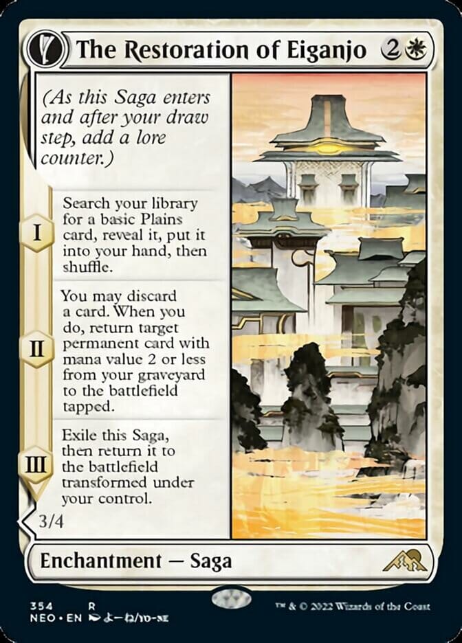 The Restoration of Eiganjo // Architect of Restoration (Showcase Soft Glow) [Kamigawa: Neon Dynasty] MTG Single Magic: The Gathering  | Multizone: Comics And Games