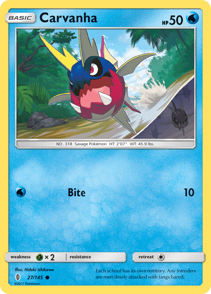 Carvanha (27/145) [Sun & Moon: Guardians Rising] Pokemon Single Pokémon  | Multizone: Comics And Games