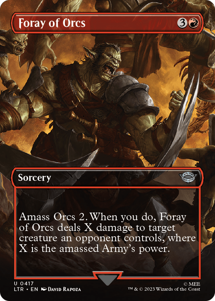 Foray of Orcs (Borderless Alternate Art) [The Lord of the Rings: Tales of Middle-Earth] MTG Single Magic: The Gathering  | Multizone: Comics And Games