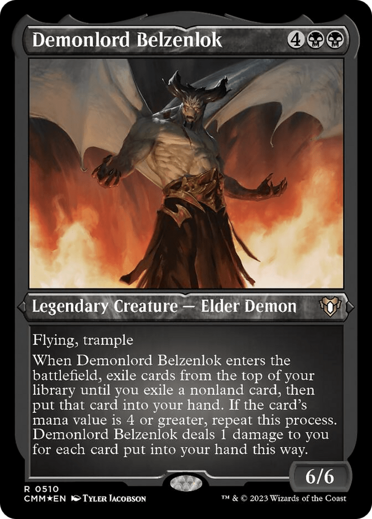 Demonlord Belzenlok (Foil Etched) [Commander Masters] MTG Single Magic: The Gathering  | Multizone: Comics And Games