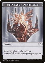 Warrior // Wrenn and Realmbreaker Emblem Double-Sided Token [March of the Machine Tokens] MTG Single Magic: The Gathering  | Multizone: Comics And Games
