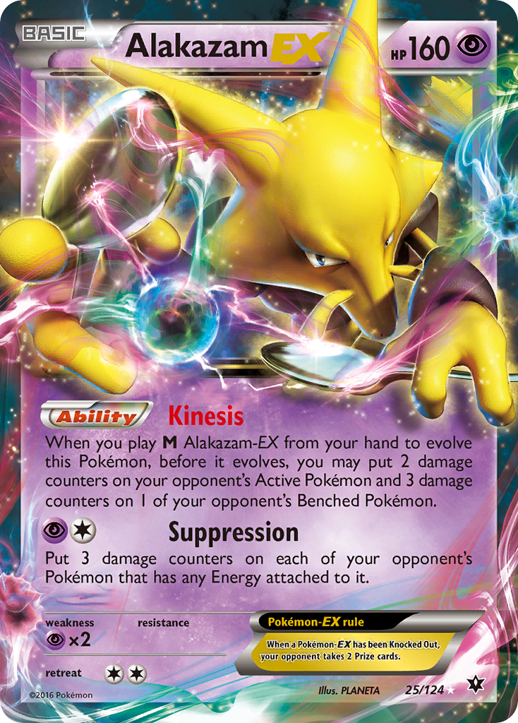 Alakazam EX (25/124) [XY: Fates Collide] Pokemon Single Pokémon  | Multizone: Comics And Games