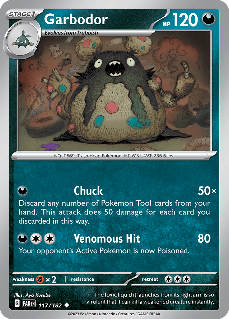 Garbodor (117/182) [Scarlet & Violet: Paradox Rift] Pokemon Single Pokémon  | Multizone: Comics And Games