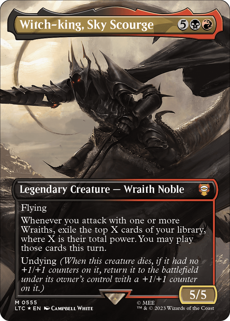 Witch-king, Sky Scourge (Borderless) (Surge Foil) [The Lord of the Rings: Tales of Middle-Earth Commander] MTG Single Magic: The Gathering  | Multizone: Comics And Games