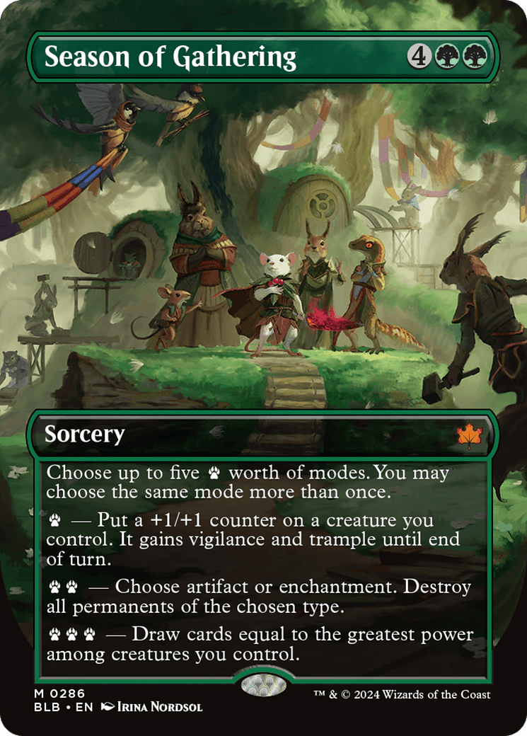 Season of Gathering (Borderless) [Bloomburrow] MTG Single Magic: The Gathering  | Multizone: Comics And Games