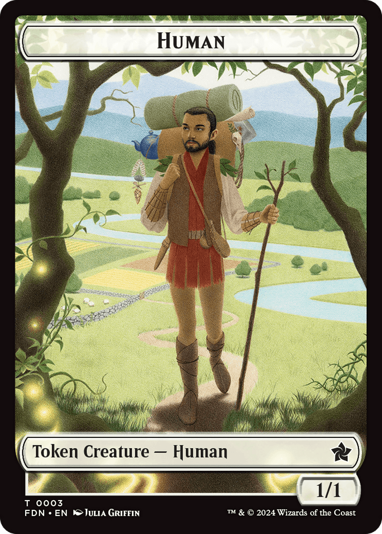 Copy // Human Double-Sided Token [Foundations Tokens] MTG Single Magic: The Gathering  | Multizone: Comics And Games