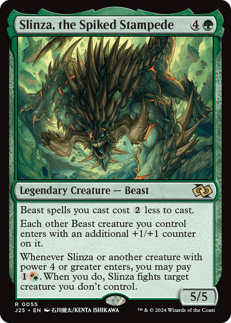 Slinza, the Spiked Stampede (Anime) [Foundations Jumpstart] MTG Single Magic: The Gathering  | Multizone: Comics And Games