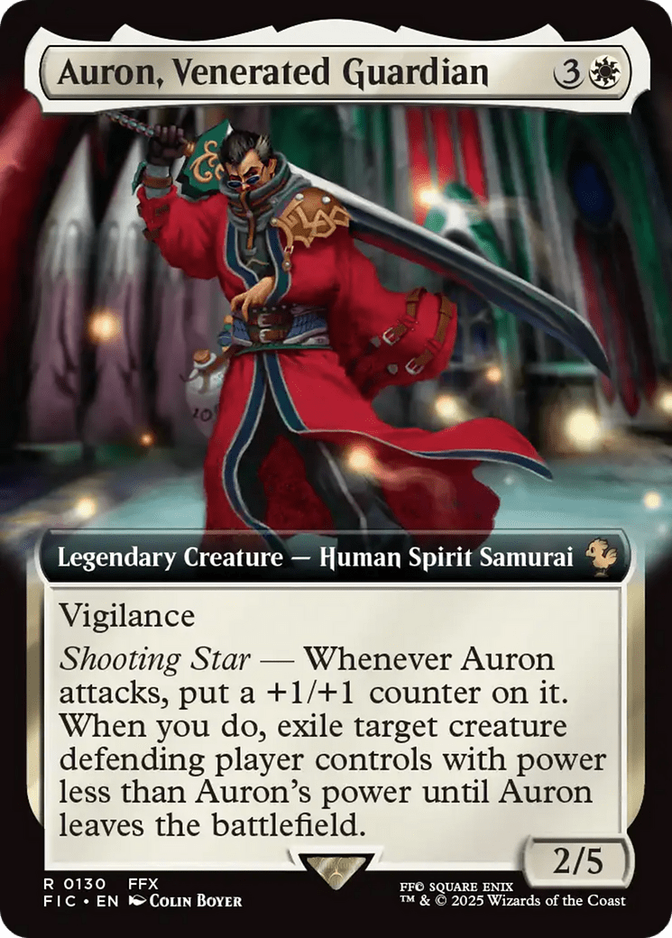 Auron, Venerated Guardian (Extended Art) [FINAL FANTASY Commander] MTG Single Magic: The Gathering  | Multizone: Comics And Games