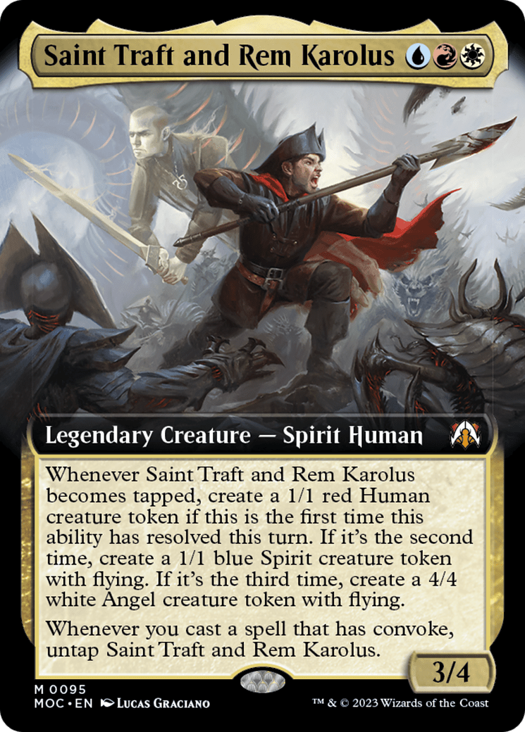 Saint Traft and Rem Karolus (Extended Art) [March of the Machine Commander] MTG Single Magic: The Gathering  | Multizone: Comics And Games