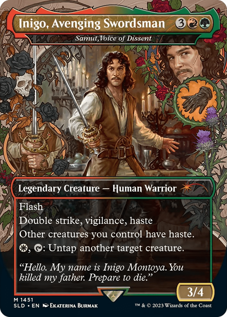 Inigo, Avenging Swordsman - Samut, Voice of Dissent [Secret Lair Drop Series] MTG Single Magic: The Gathering  | Multizone: Comics And Games