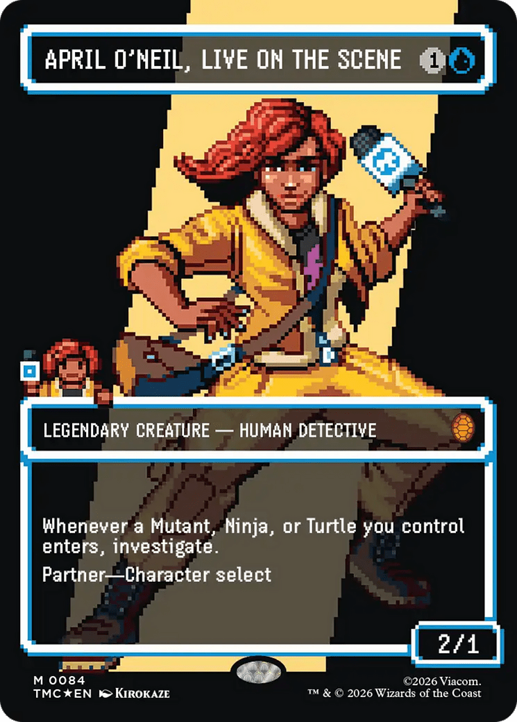 April O'Neil, Live on the Scene (Borderless) (Surge Foil) [Teenage Mutant Ninja Turtles Commander] MTG Single Magic: The Gathering  | Multizone: Comics And Games