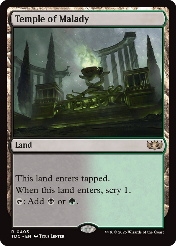 Temple of Malady [Tarkir: Dragonstorm Commander] MTG Single Magic: The Gathering  | Multizone: Comics And Games