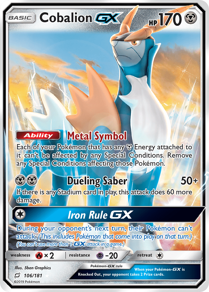 Cobalion GX (106/181) [Sun & Moon: Team Up] Pokemon Single Pokémon  | Multizone: Comics And Games