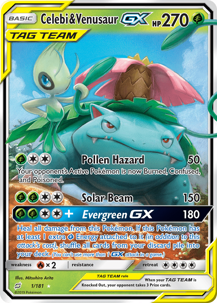 Celebi & Venusaur GX (1/181) [Sun & Moon: Team Up] Pokemon Single Pokémon  | Multizone: Comics And Games