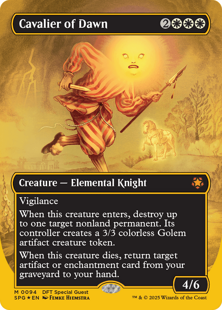 Cavalier of Dawn (Borderless) (First-Place Foil) [Aetherdrift Special Guests] MTG Single Magic: The Gathering  | Multizone: Comics And Games
