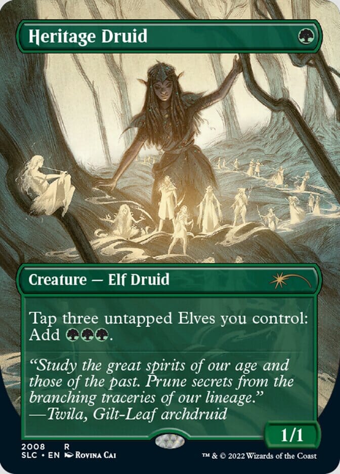 Heritage Druid (Borderless) [Secret Lair Countdown Kit] MTG Single Magic: The Gathering  | Multizone: Comics And Games