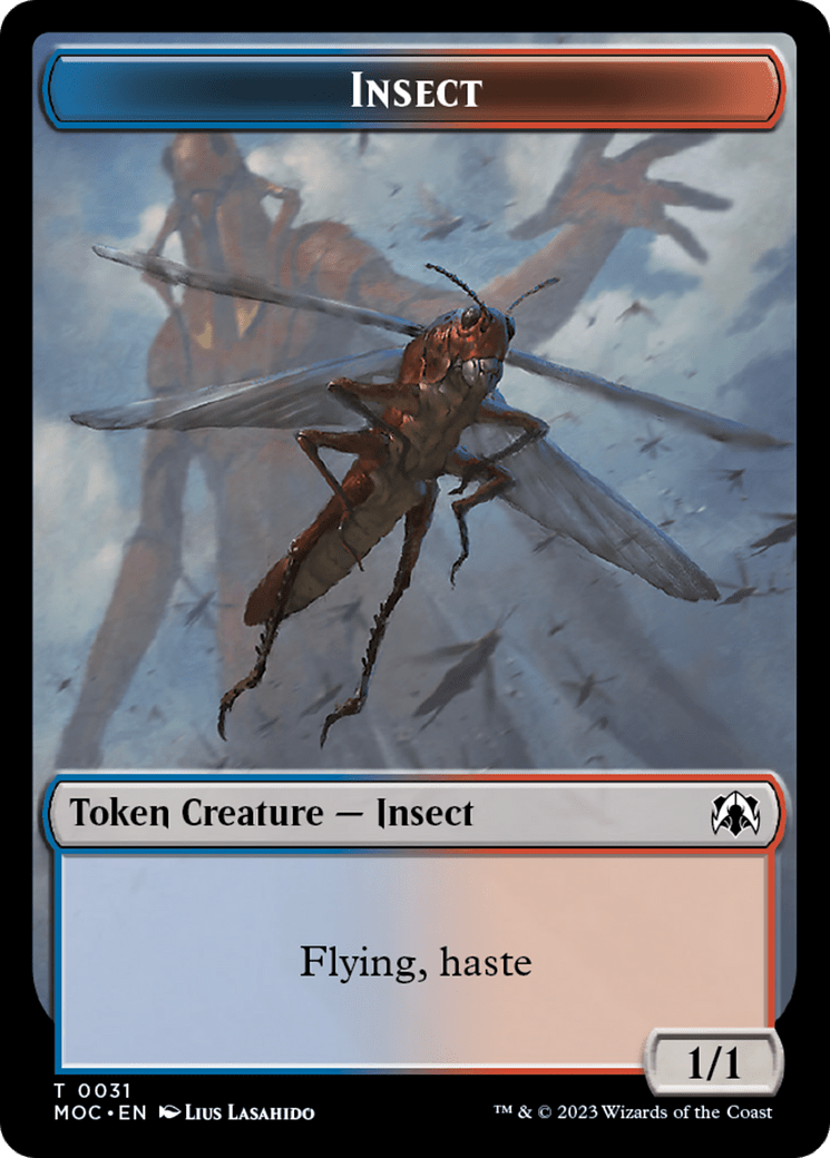 Soldier // Insect Double-Sided Token [March of the Machine Commander Tokens] MTG Single Magic: The Gathering  | Multizone: Comics And Games