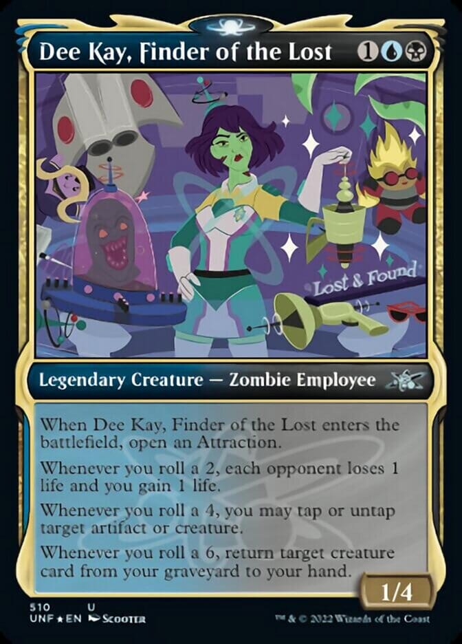 Dee Kay, Finder of the Lost (Showcase) (Galaxy Foil) [Unfinity] MTG Single Magic: The Gathering  | Multizone: Comics And Games