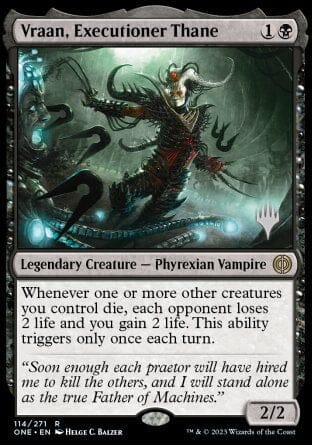 Vraan, Executioner Thane (Promo Pack) [Phyrexia: All Will Be One Promos] MTG Single Magic: The Gathering  | Multizone: Comics And Games
