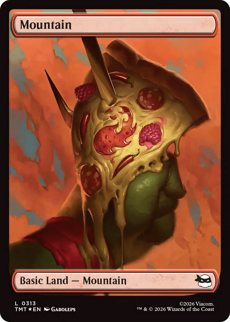 Mountain (0313) (Surge Foil) [Teenage Mutant Ninja Turtles] MTG Single Magic: The Gathering  | Multizone: Comics And Games