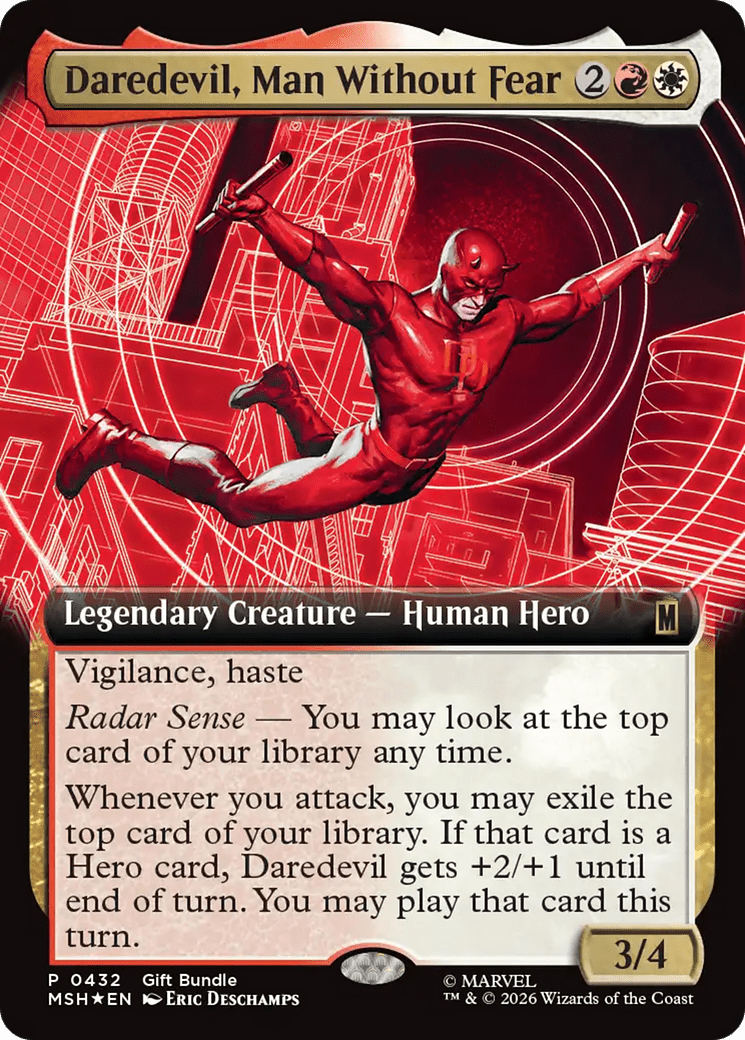 Daredevil, Man Without Fear (Extended Art) [Marvel Super Heroes Promos] MTG Single Magic: The Gathering  | Multizone: Comics And Games